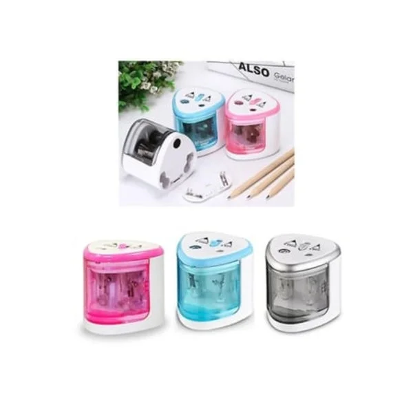 Automatic Pencil Sharpener for Drawing Pencils, Electric Sharpener with Two Holes and Switch, Office Supplies for Home, Aquaforge