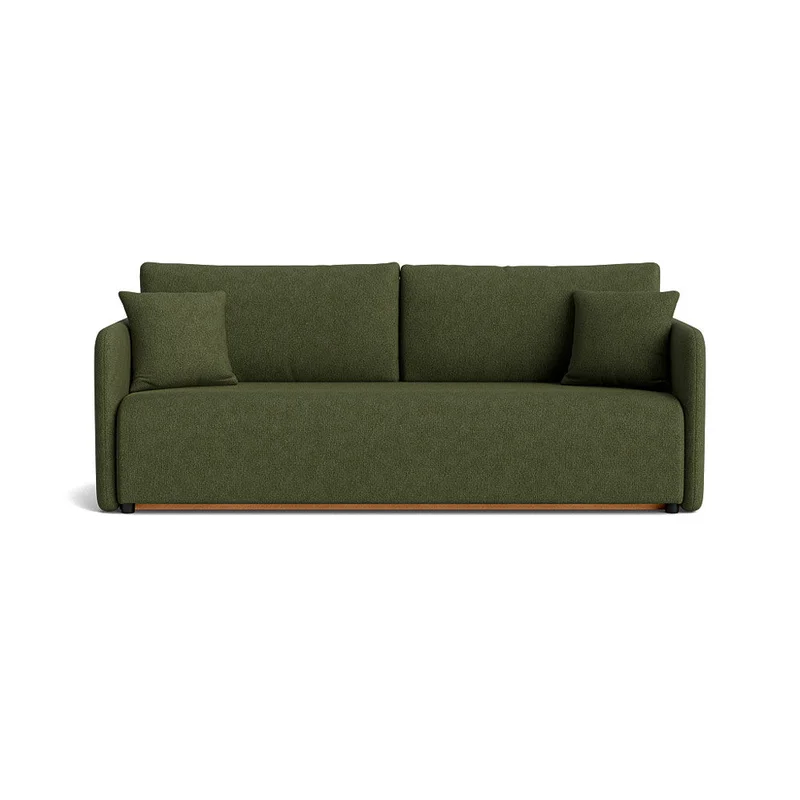 Firenze 3 personers sovesofa, opbevaring - Aragon Grøn - 220x100x88cm - Med 2 Pyntepuder & 198x145cm Sovemål