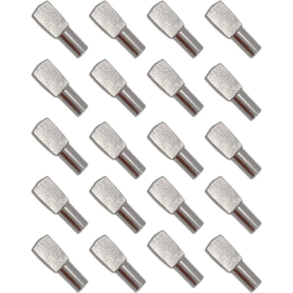 20 st Hyllbärare, Hyllstift Nickelpläterade Metallplattfästen för Skåpkontorstillbehör - 5mm*19mm