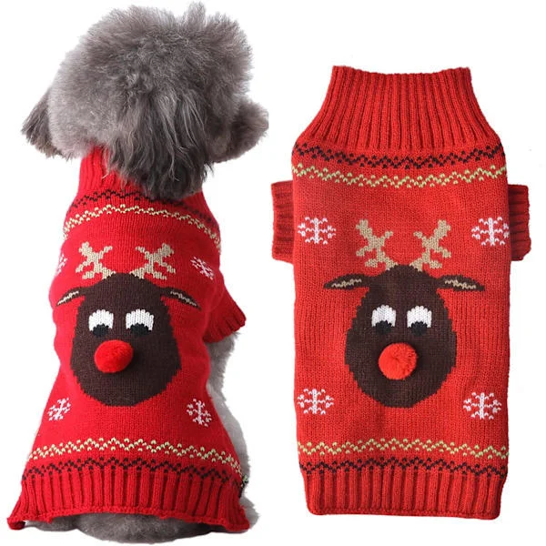 Dog Sweater Christmas Pet Cat Winter Warm Knitted Sweater