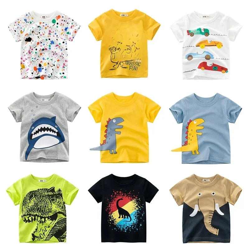 AliExpress - OLEKID 2025, Sommer Kinder Jungen Kleidung Gedruckt Cartoon Jungen T-Shirts 2-8 Jahre Kinder Baby Jungen Tops Kurzarm kleinkind T-shirts