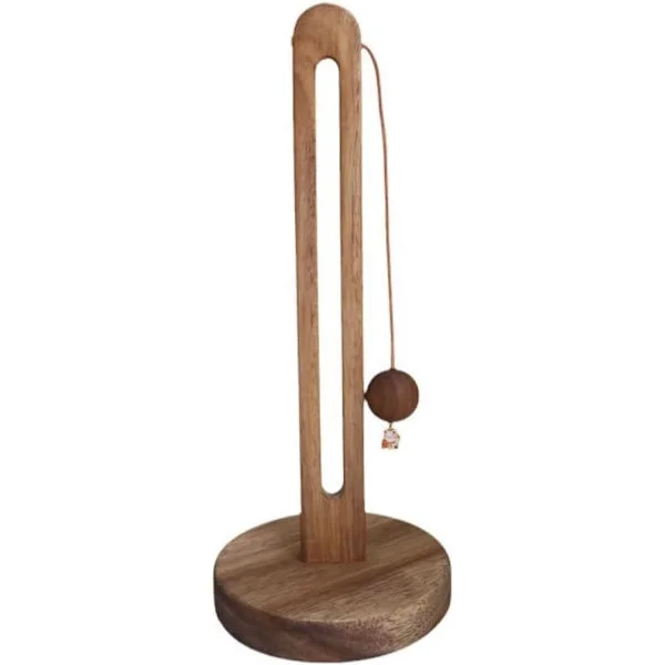 Håndkleholder i naturlig tre for benkeplate med kaninanheng, papirhåndkleholdere i gårdsstil, plassbesparende frittstående design for oppbevaring av 