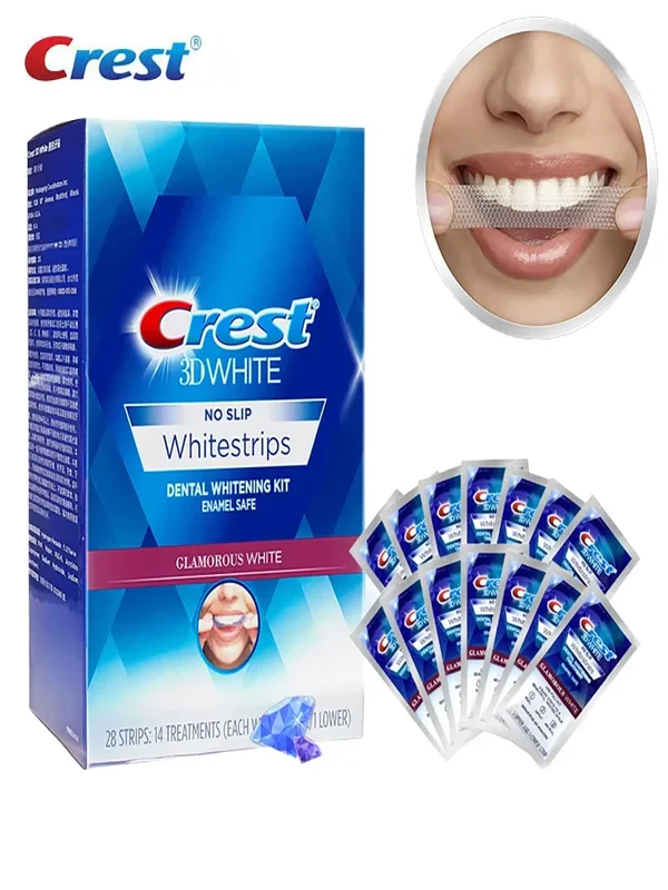 AliExpress - Crest 3D Whitestrips Zahnaufheller-Bleachingstreifen Glamorous White Crest Whitening Strips Zahnaufhellungsstreifen 5/7/14 Behandlungen