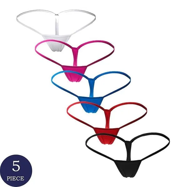 5 stk Nye Thong Sexy Trusser Fristelse Micro G-streng Underbukser Kvinder Lavtaljet Lingeri Panty T Underbukser Til Damer[HK]