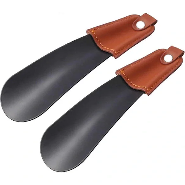 2 st Skohorn Metall Skosked Liten Portabelt Skohorn Rostfritt Stål Skohorn Mini Stövelhorn Kort Skohorn Lat Skohjälpare Skotillbehör