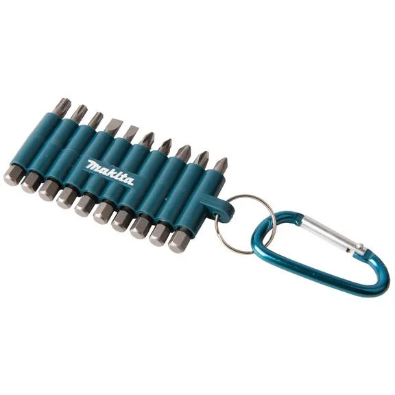 Makita D-65028 Bitssett 50 mm, 10 deler, med karbinkrok, Maskintilbehør & forbruk