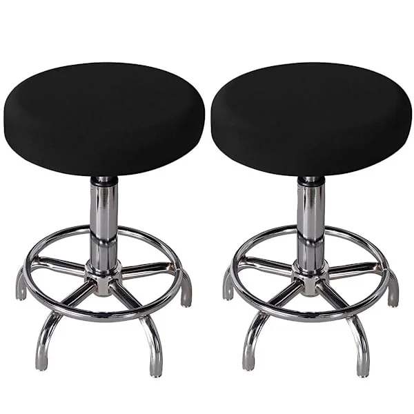 2-pack Pallöverdrag Rund Barpall Överdrag Skydd Rund Sittdyna Överdrag, Svart