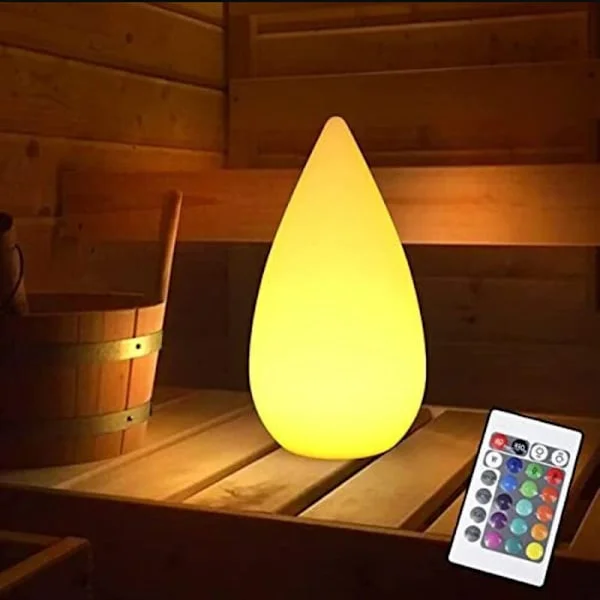 Uppladdningsbar LED Bastulampa Trådlös Dimbar med Fjärrkontroll 16 RGB Färger IP54 Vattentät Vit Utomhusbordslampa för Sängbord