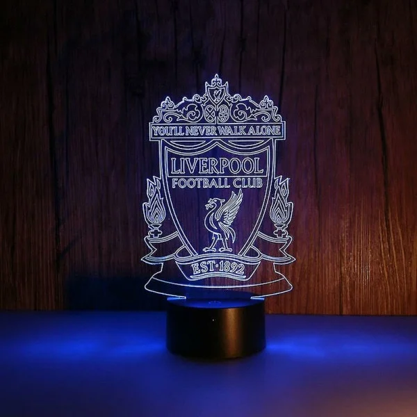 3D LED Yölamppu Liverpool Football Club Lastenhuone Yölamppu Anime Lamppu-FF-