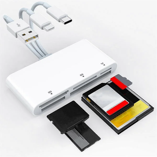 5-i-1 Minneskortläsare USB OTG Adapter TYPE-C Kortläsare Stöd SD TF XD MS Kort för I-Phone/