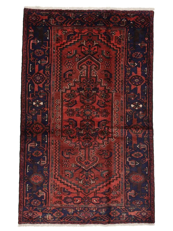 Oriental Zanjan Rug 128X205 Black/Dark Red Wool