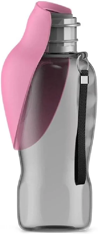 800ML Drikkeflaske til hund til rejser, BPA-fri vandflaske til hund til at tage med på gåture, vandreture, camping, bjergbestigning eller rejser, pink
