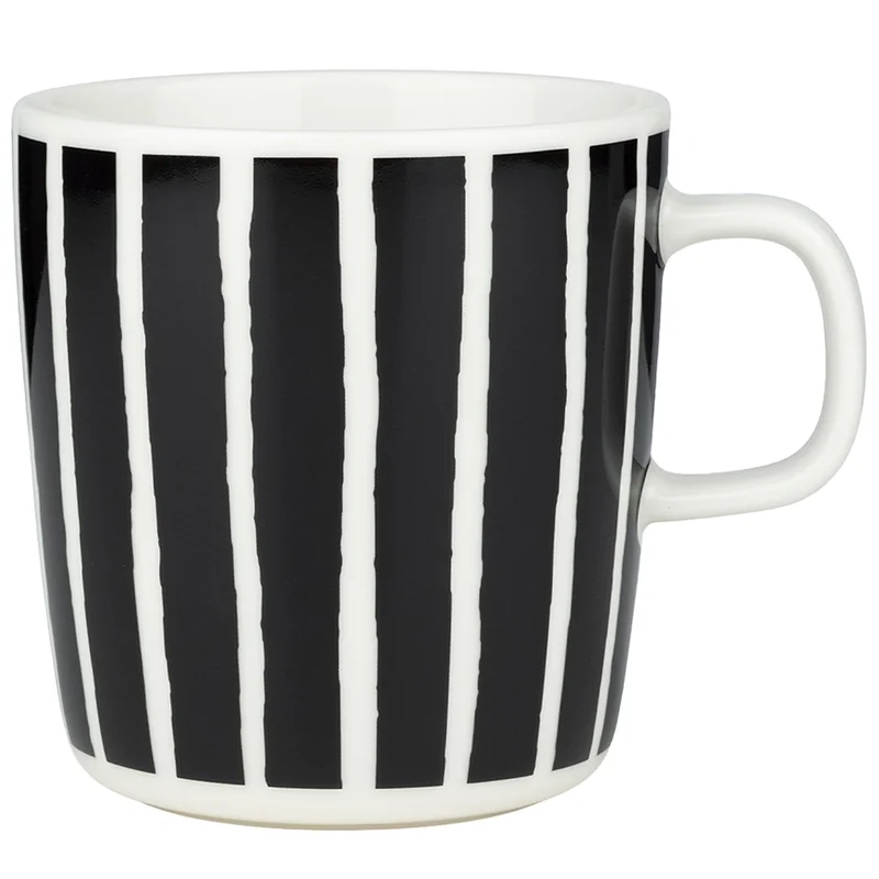 Marimekko Piccolo muki 4 dl, musta/valkoinen