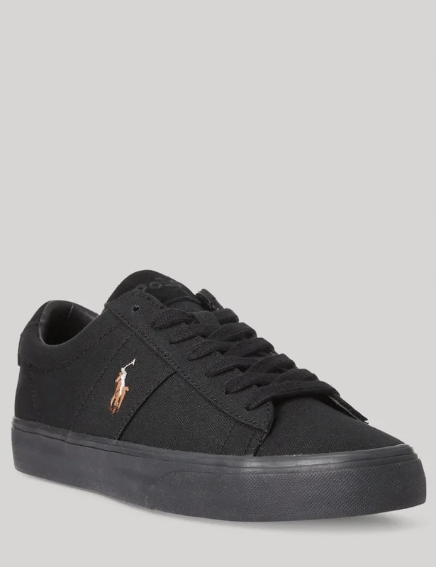 Polo Ralph Lauren Sayer Canvas Sneaker Svart Skor Kille - Kids Brand Store