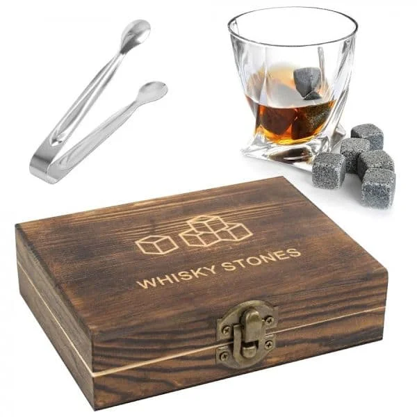 Whisky Stones i en luksuriøs trekasse
