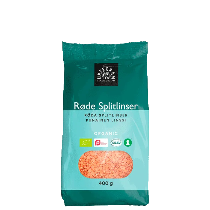 Urtekram Röda Splitlinser 400 g