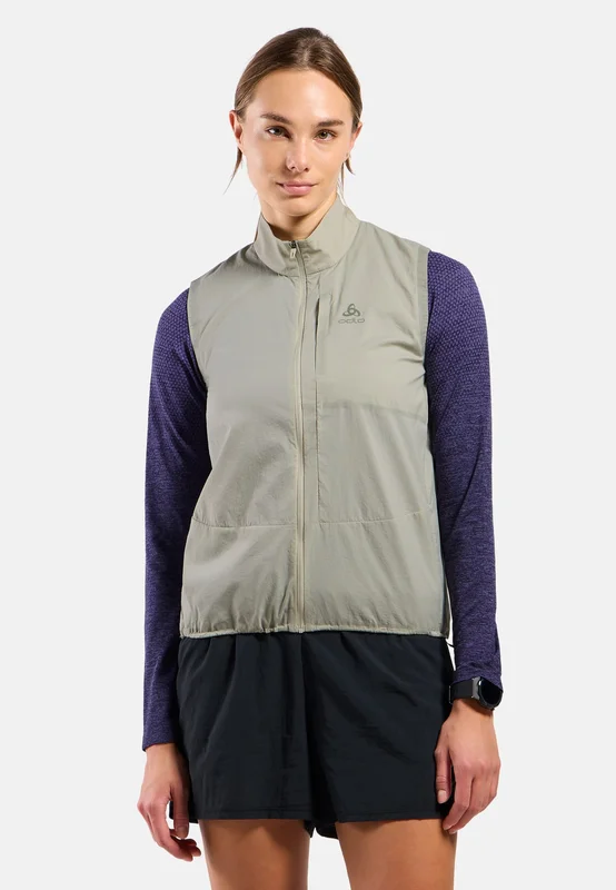 Odlo Gilet Da Running Zeroweight da donna, XS, beige