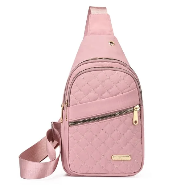 Liten slynge ryggsekk kvinner brystveske uformell messenger bag reise liten satchel bag rosa-WELLNGS