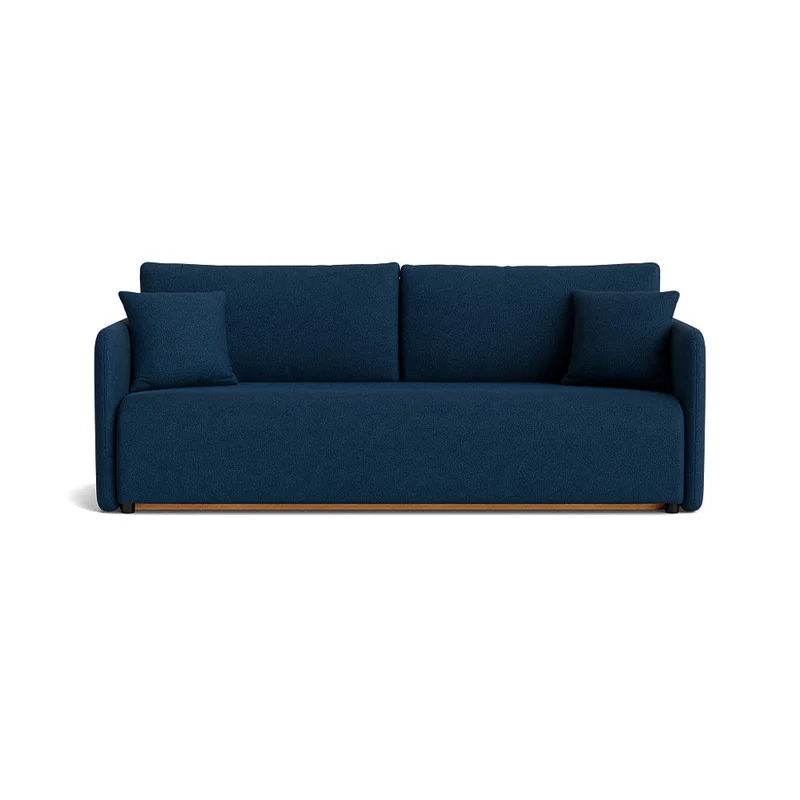 Firenze 3 personers sovesofa m/opbevaring - Aragon Blå - 220x100x88cm - Sovesofa med 2 Puder & 198x145cm Sovemål - Perfekt til små lejligheder