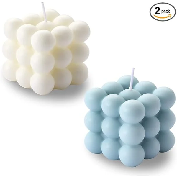 #Bubble Candle - Cube Shaped Soy Wax Candles, Home Decor Candles, Scented#