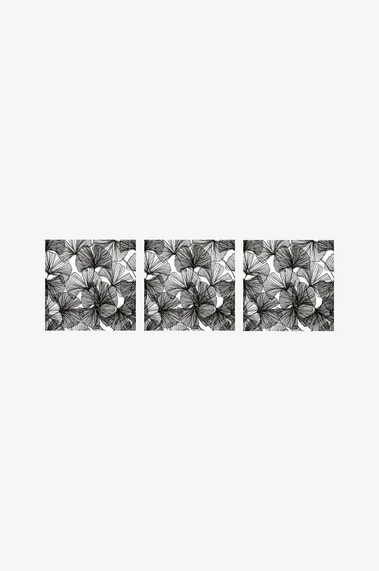 Paperproducts Design - Servetter Ginko 33x33 cm Svart 3 st 20-pack - Svart - Servetter - Från Homeroom