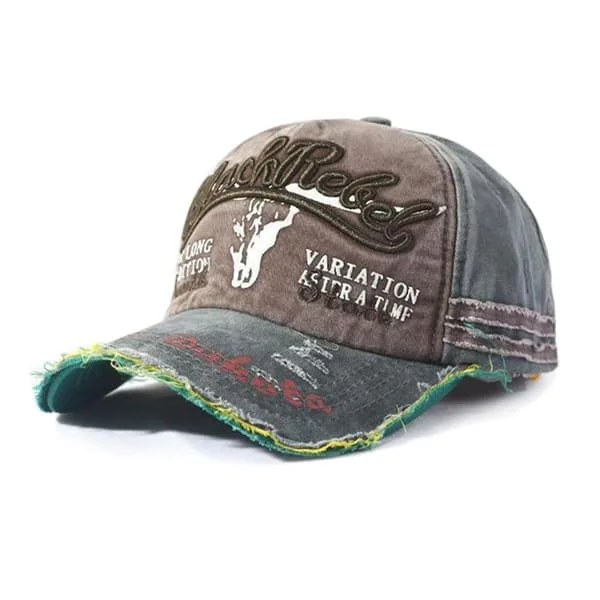 Broderi Baseball Kepsar Distressed Faded Cap ARMY GREEN