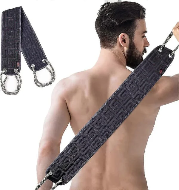 Eksfolierende ryggskrubber for dusj, 94 cm ryggvasker med håndtak, rygg-eksfoliator for kroppsrengjøring og massasje