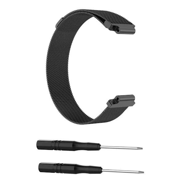 Milanese mesh-armband Small för Garmin-smartklockor, 316L rostfritt stål, kompatibelt med Garmin Forerunner 235, andningsbart och justerbart Black
