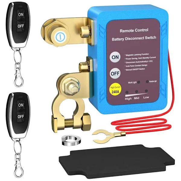 12V Batteri Afbryder. 240A Batteri Afbryder. Bil Batteri Afbryder. Automatisk Afbryder til Bil, Båd, Autocamper, ATV, Lastbil