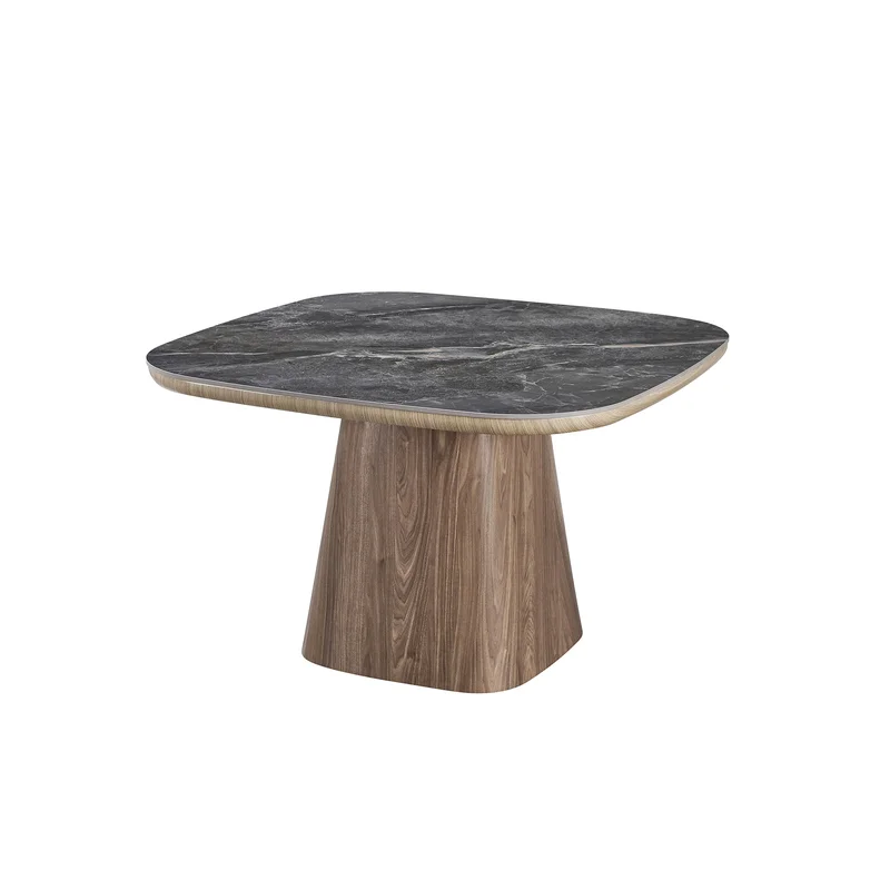 Marmoris spisebord, keramik | 120x120 - Grå/Sort - 120x120x75 - Borde