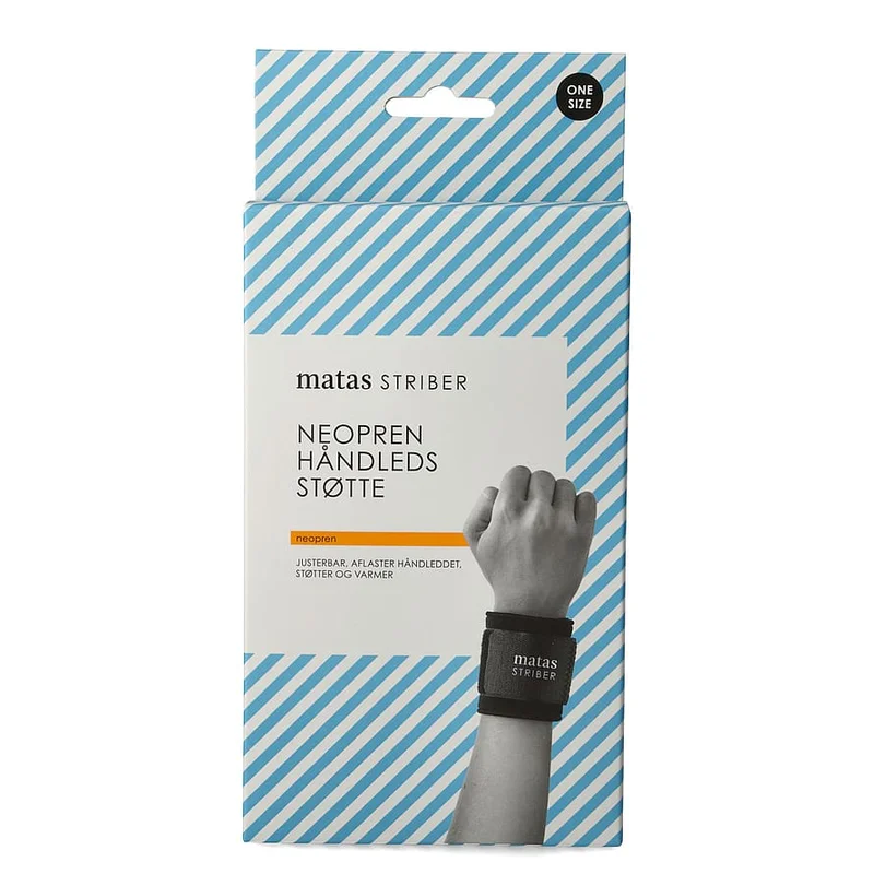 Spar 20% • Køb 2, Matas Striber Neopren Håndledsstøtte Sort Onesize, Medicin & Pleje, Støttebind, Håndledsstøtte