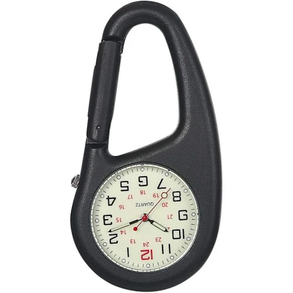 Watch, Carabiner Watch, Backpack Belt Pocket Watch with Luminous Dial for Hiking or Climbing