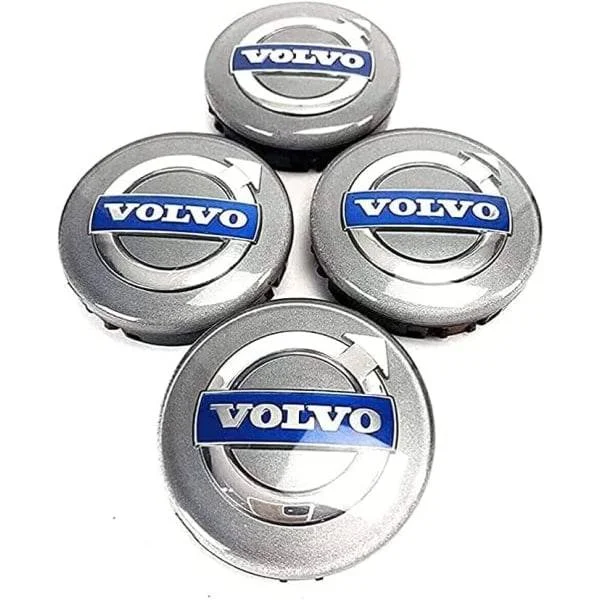 Volvo 02- 64MM 4-pack Navkapslar Volvo Silver one size