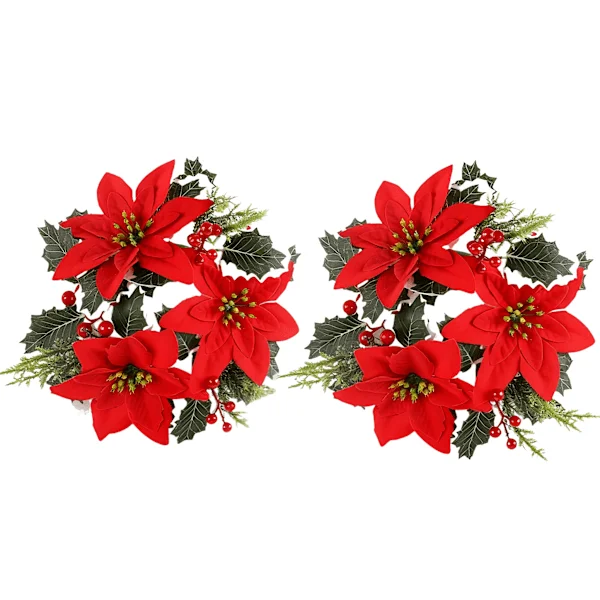 Ljusmanschetter för kronljus 2-pack Jul med blomdesign från Swerox