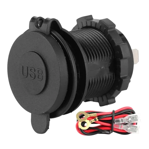 Dobbel USB QC3.0 Hurtiglader for bil med berøringsbryter grønn LED-indikator for 12 24V båt motorsykkel ATV RV