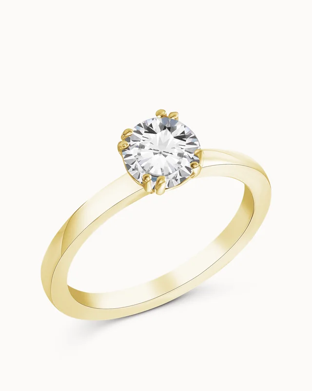 Solitaire Ring Alice 18K Geelgoud Natuurlijke Diamant 0.3 Karaat - Verlovingsringen & Trouwringen van Vanbruun