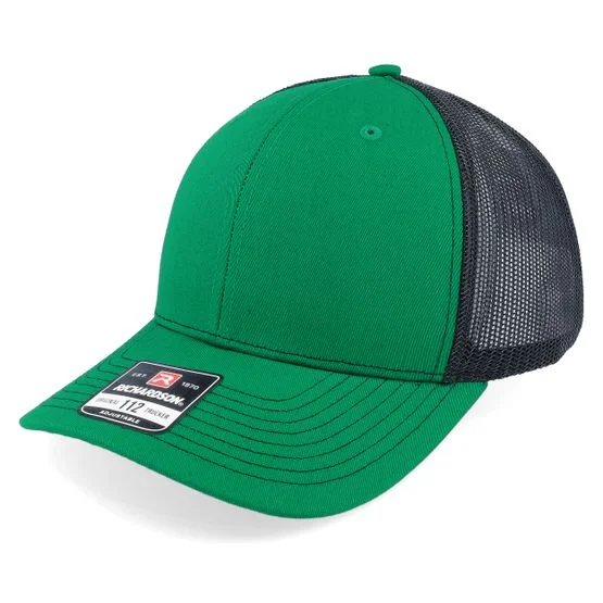 Richardson - 112 Split Kelly/Black Trucker Trucker Green Cap - @ Hatstore