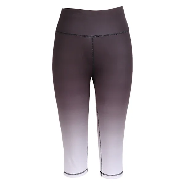 Dame High Waist Yoga Bukser Gradient Svart Rumpe Løftende Ben Slankende Fitness Stramme Korte Bukser