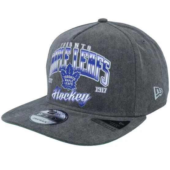 New Era - NHL Grå snapback Caps - Toronto Maple Leafs Pre-curved 9FIFTY Washed Black A-frame Snapback @ Hatstore
