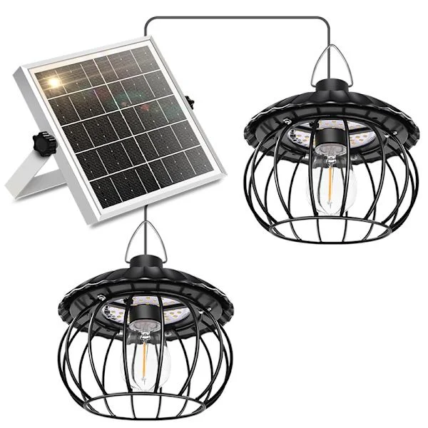 Aurinkokennovalaisin ulko- ja sisätiloihin kaukosäätimellä varustettu aurinkoenergialla toimiva riippuvalaisin, vedenpitävä ajastin, aurinkovalot, puu