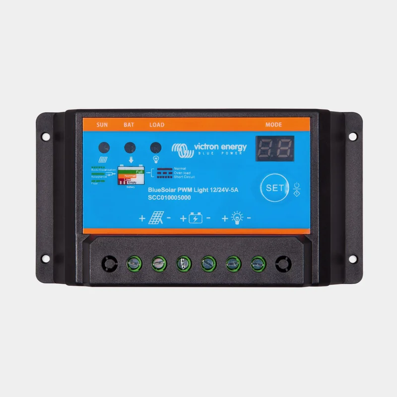 Solcelleregulator Victron BlueSolar PWM-Light 12/24-20, 12/24V, 5 A