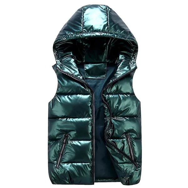 Sliktaa Unisex Blank Vanntett Ermeløs Jakke Lettvekts Dunvest Grønn Green 2XL