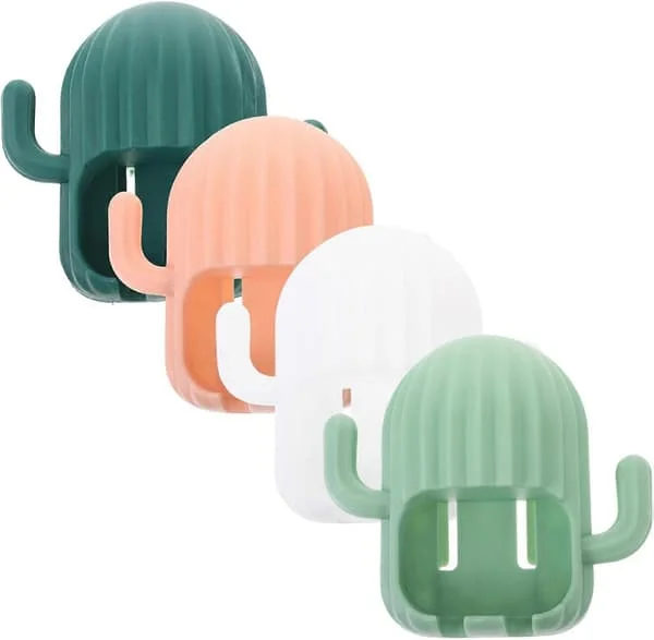 4-pack Wall Mounted Toothbrush Organizer Electric Toothbrush Holder for Bathroom Toothbrush Charger Holder Wall Mounted