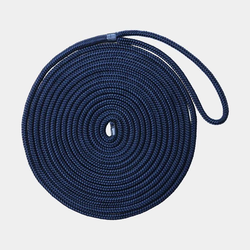 Festmacher / Festmacherleine mit gespleißter Schlaufe NOCK Smögen, 16-fach geflochtenes Polyester, Ø12 mm, 2 Meter, marineblau - Boot