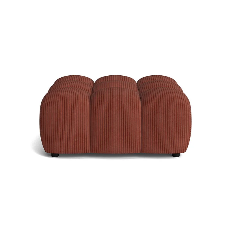 Puffy Pouf, 95x95x40cm Hocker in Lincoln Kupfer, moderner Cord-Stil, gemütliches Design, weiche Polsterung für Wohnzimmer und Lounge-Bereich