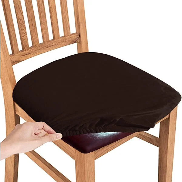 Velvet Chair Cover, Stretch Removable Washable Chair Cushion Cover with Ties, Furniture Protector Slipcover for Dining Room