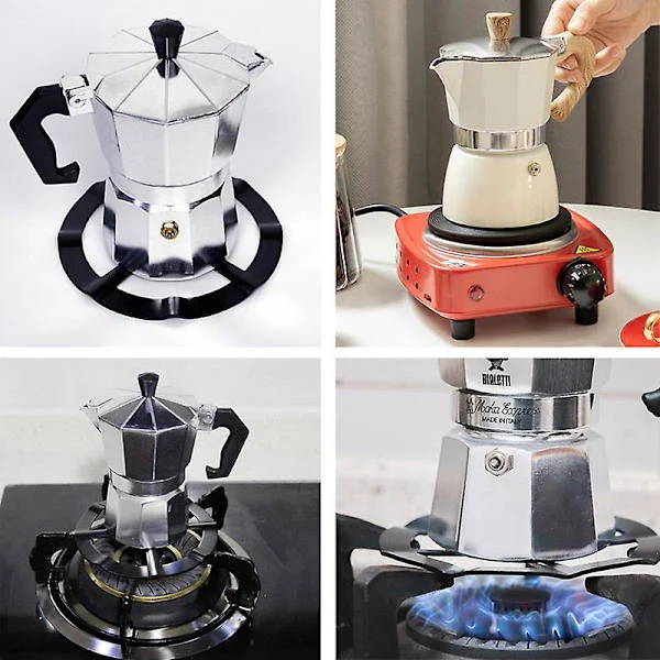 1 stk Jern Gasskomfyr Kokeplate Kaffe Moka Pot Stativ Reduseringsring Holder (FMY)