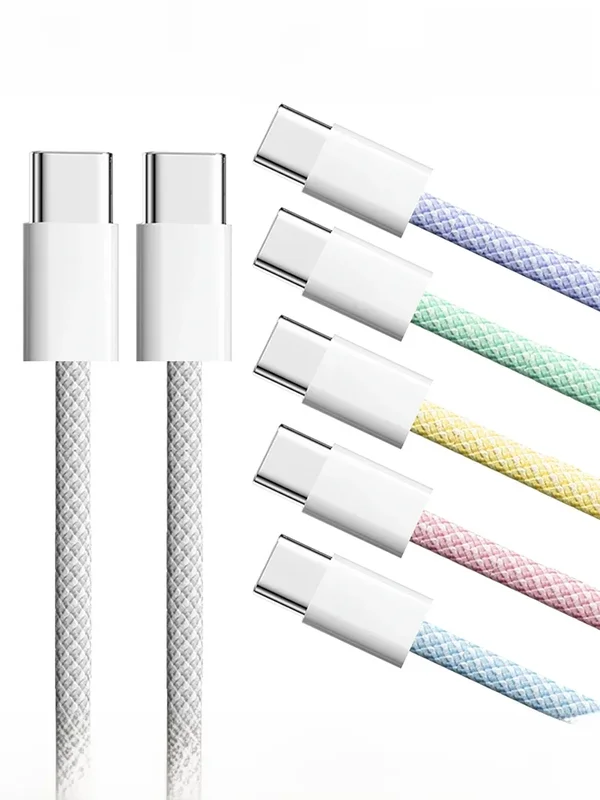 AliExpress - USB-C Typ c Farb kabel für Apple iPhone 15 pd 60w Schnell ladung für Huawei Xiaomi Samsung Typ C Web kabel Zubehör
