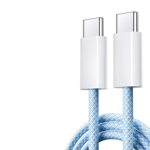 2023 Original USB C-kabel för iPhone 15 Pro Max iPad PD 65W 45W 25W Turboladdning Typ C Snabbladdare för Samsung S23 S22 Blå 1m_tfrf