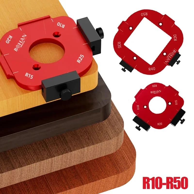 AliExpress - 4in1 Holzbearbeitung Router Bögen Winkel Positionierung Vorlage Ecke Radius Router R10-R50 Radius Jig Holzbearbeitung Positionierung 
